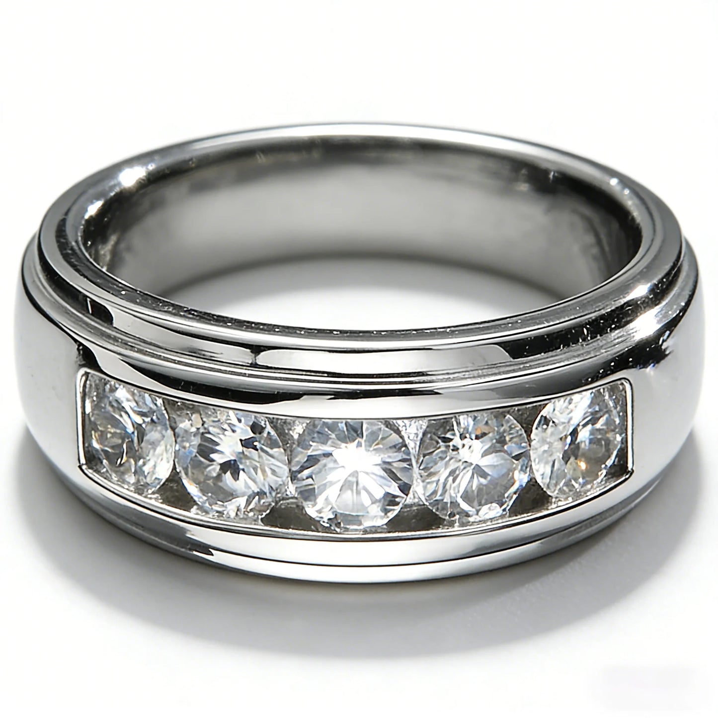 Moissanite Ring Sterling Silver 2 Carat