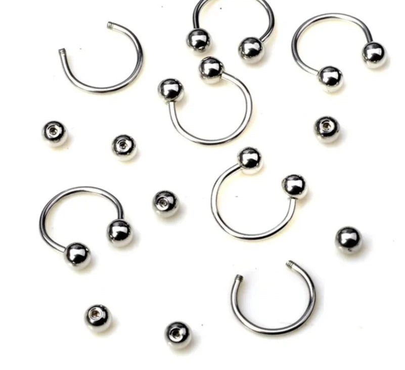 Stainless Steel Mixed Styles Body Jewelry Set 90 Labret Barbell