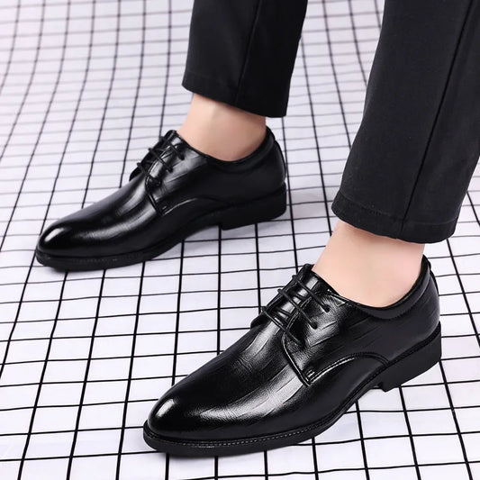Mens Leather Dress Shoes Pointed Toe