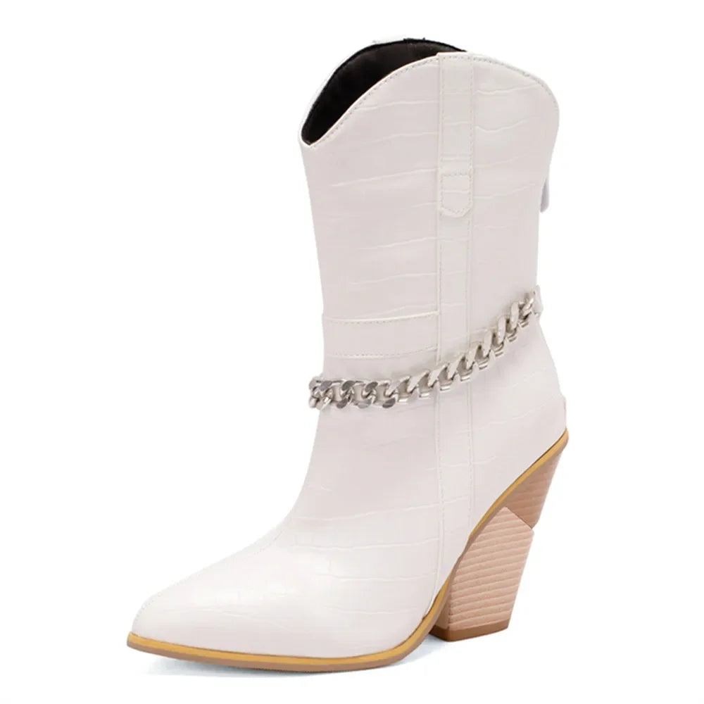 Womens Cowboy boots Snake Print