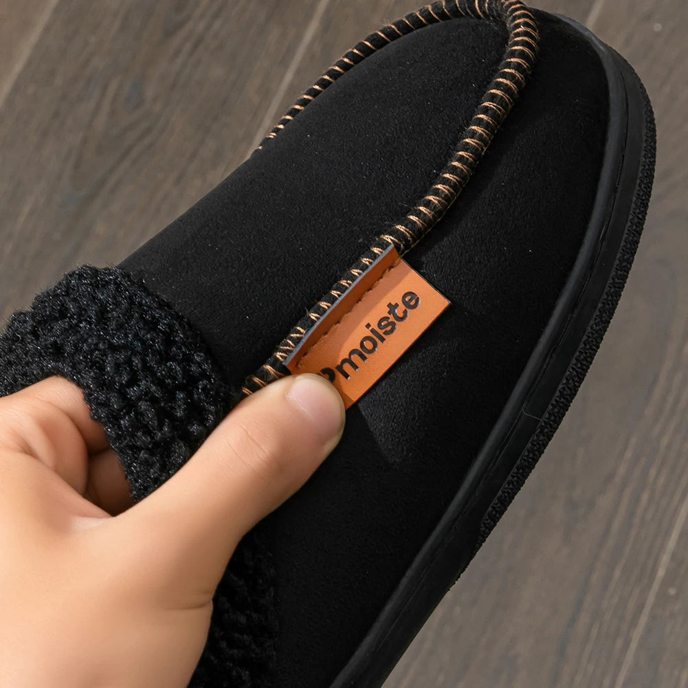 Men's Suede Slippers With Memory Foam Cushion And TPR Sole