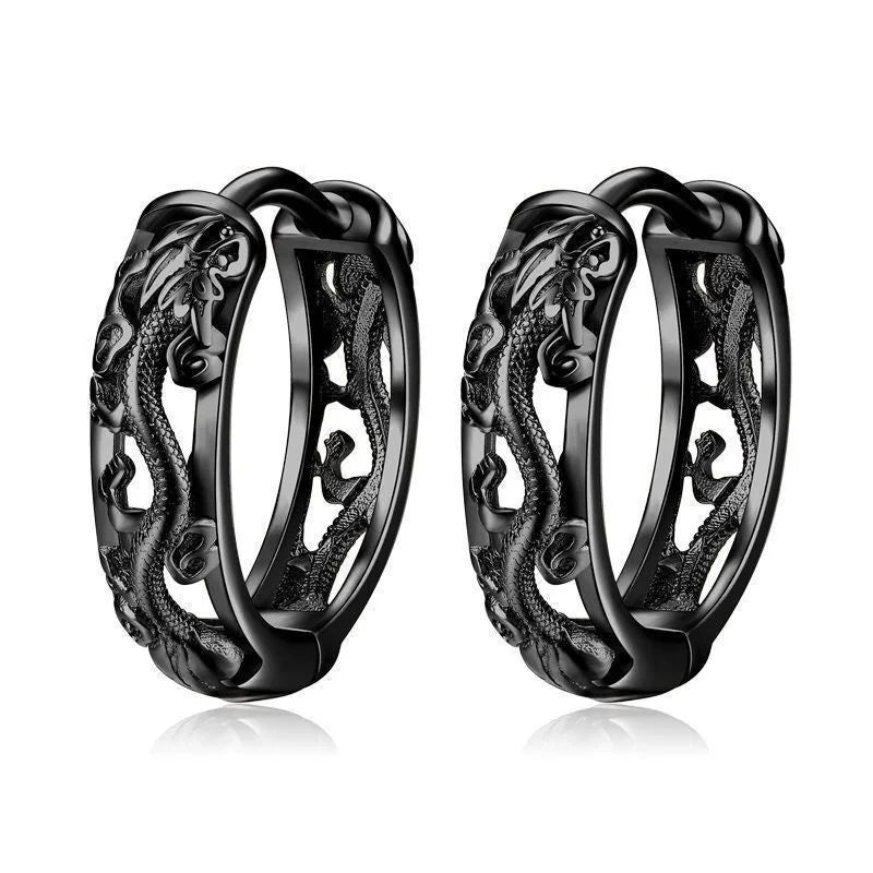 Sterling Silver Dragon Stud Earrings