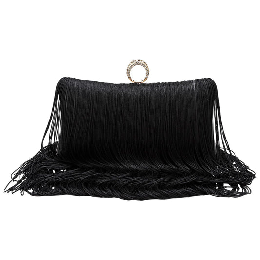 Evening Tassel Beaded Clutch Bag For Women Crossbody Party