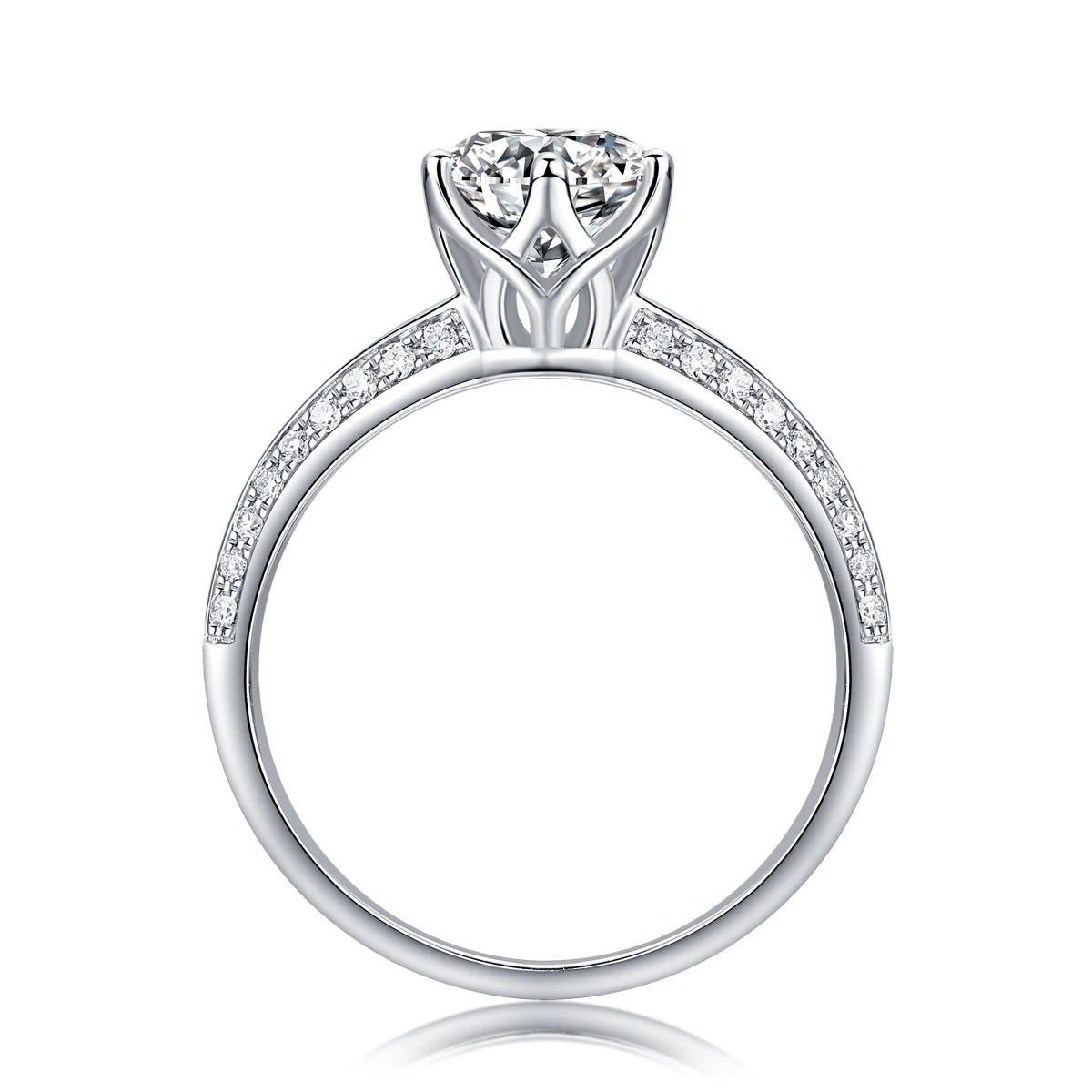 Moissanite Ring 925 Sterling Silver