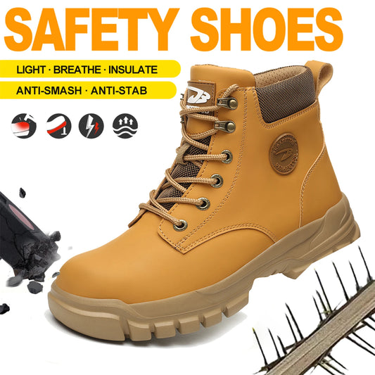 High Top PU Safety Shoes Breathable Anti Smash Puncture Men