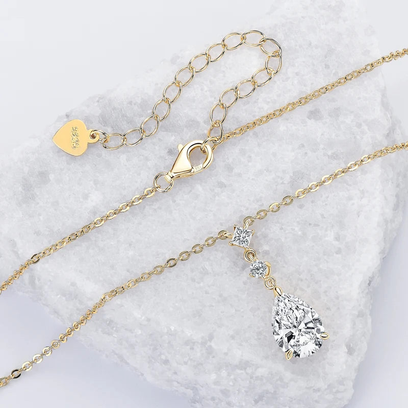 Necklace Waterdrop 925 Sterling Silver Moissanite Pendant