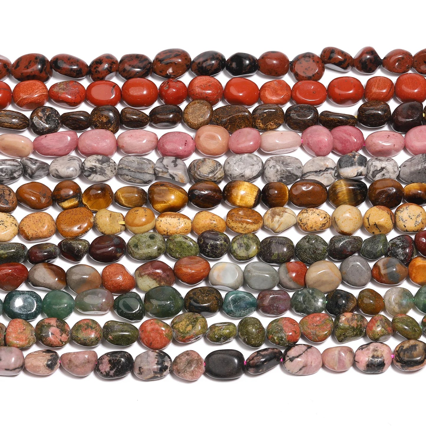 Red Jasper Indian Agate Rose Quartz Beads For Jewelry Making