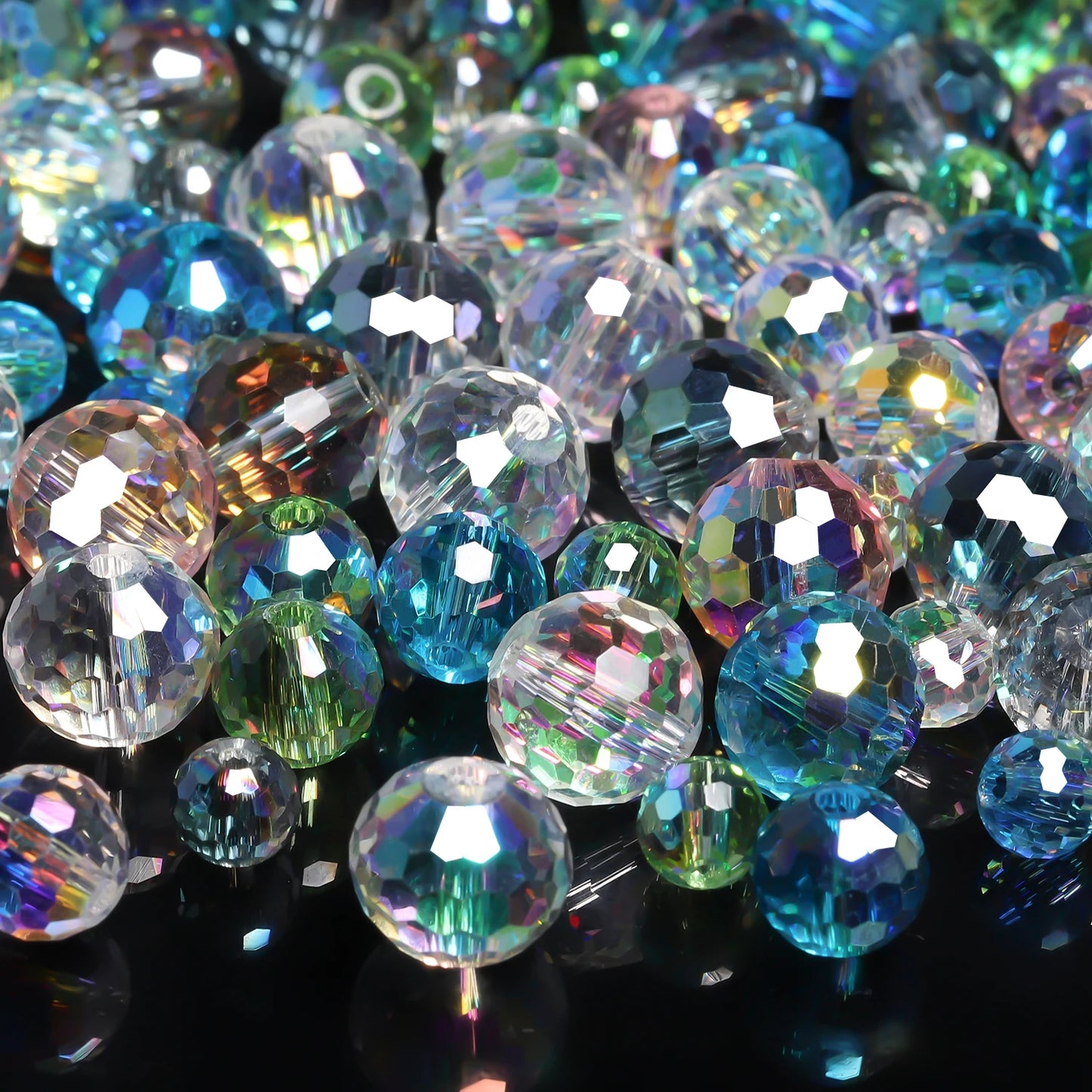 Austrian Crystal Glass Beads Faceted Round Beads For Jewelry Making