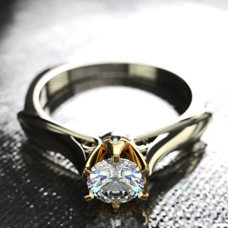 Ring Moissanite Pure 18K Gold Ring Natural Gemstones