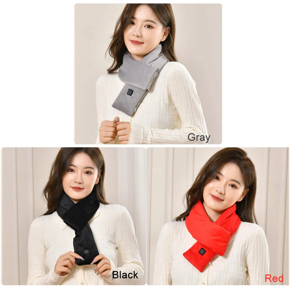 USB Rechargeable Electric Heated Scarf Neck Warmer For Outdoor Winter