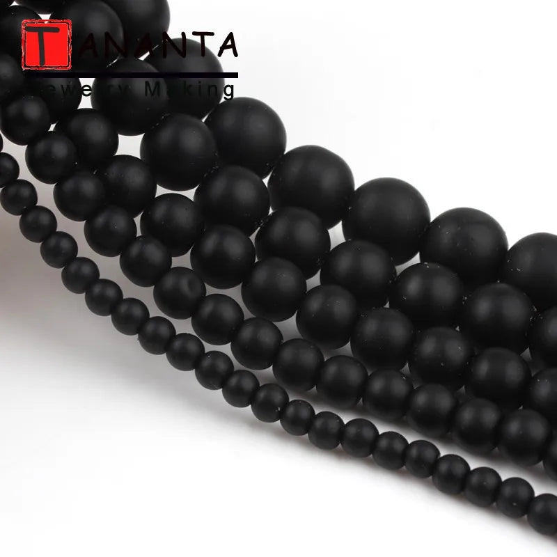 Tanantadiy Matte Agate Onyx Round Beads For Jewelry Making