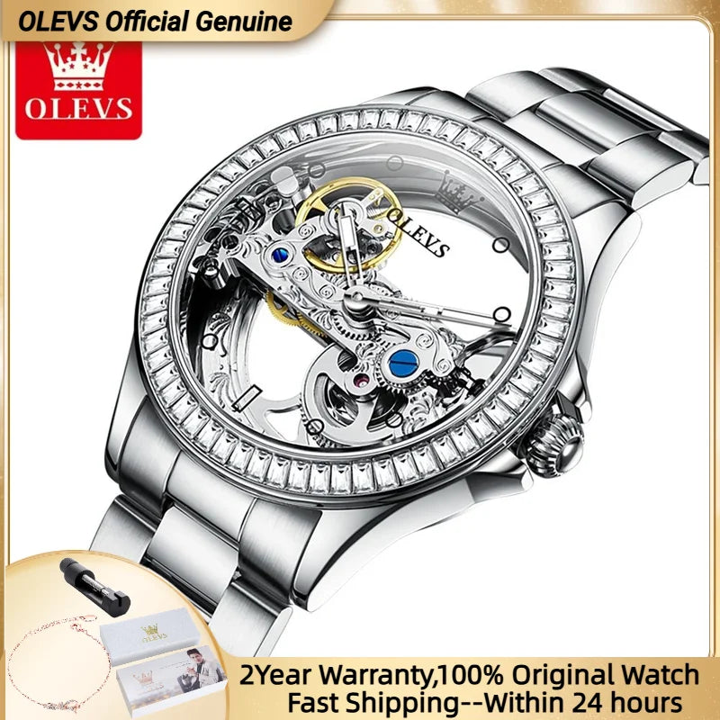 OLEVS Automatic Mechanical Women's Watch Big Dial Design Bracelet