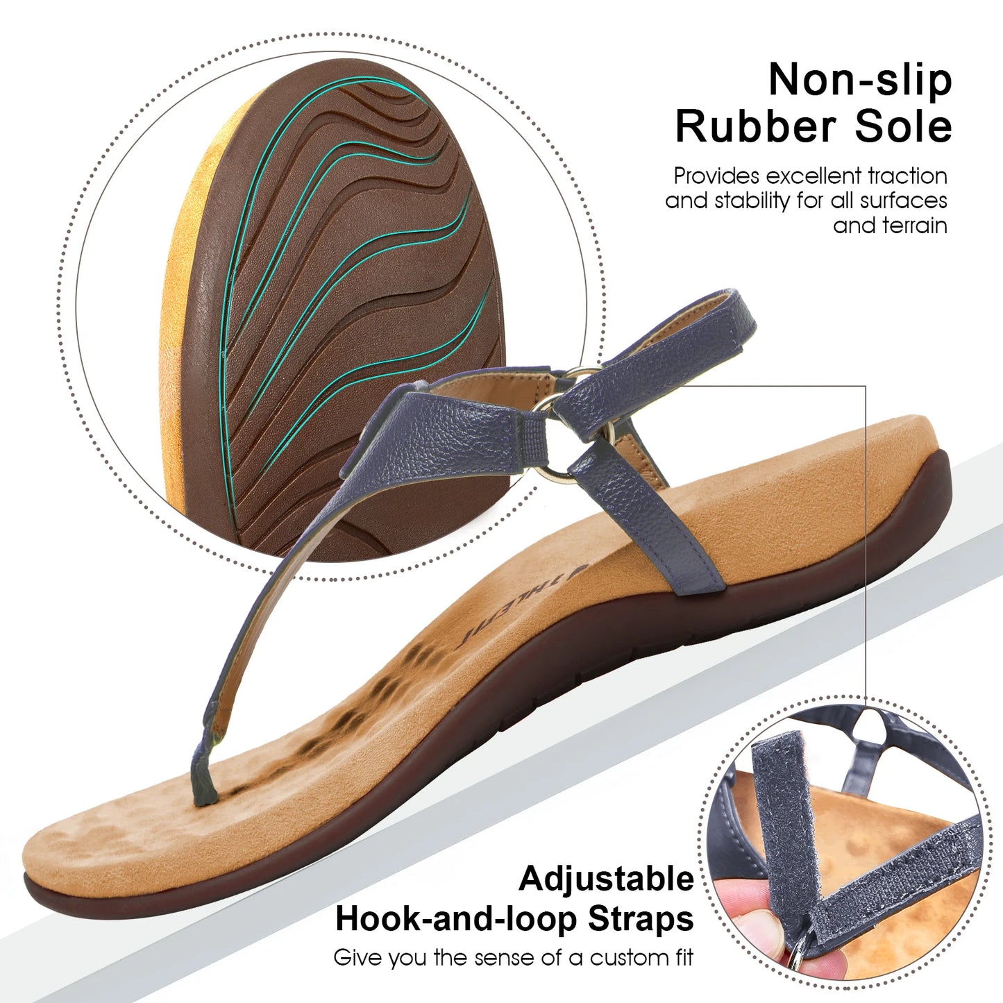 Orthopedic Womens Sandals T Strap