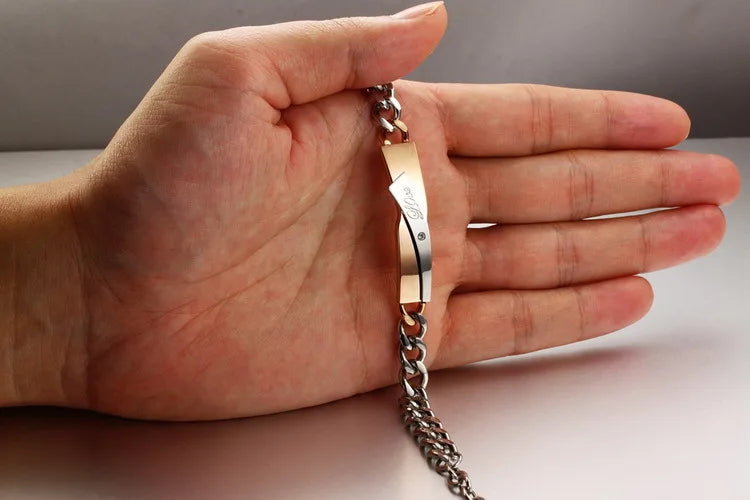 Bracelet Silver Rose Gold Stainless Steel Chain