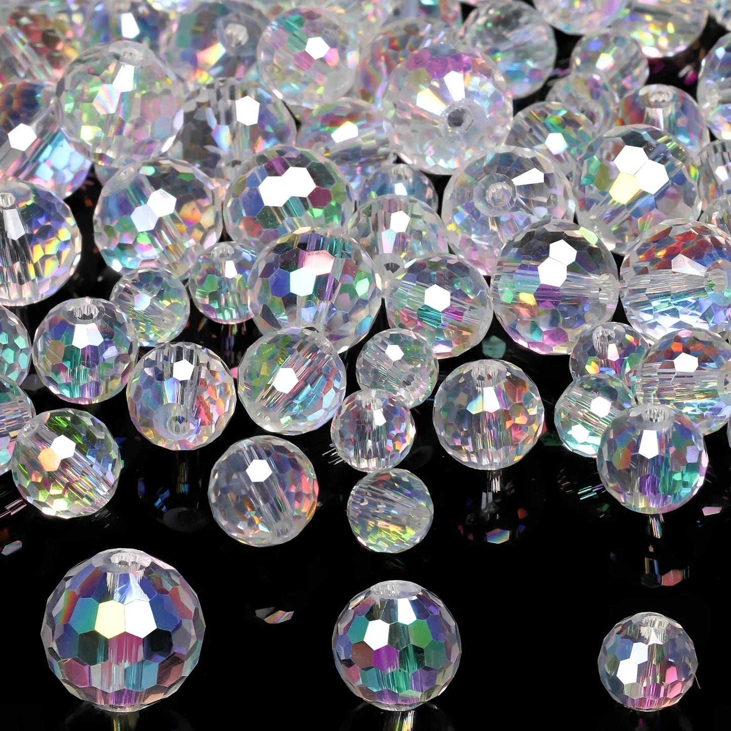 Austrian Crystal Glass Beads Faceted Round Beads For Jewelry Making
