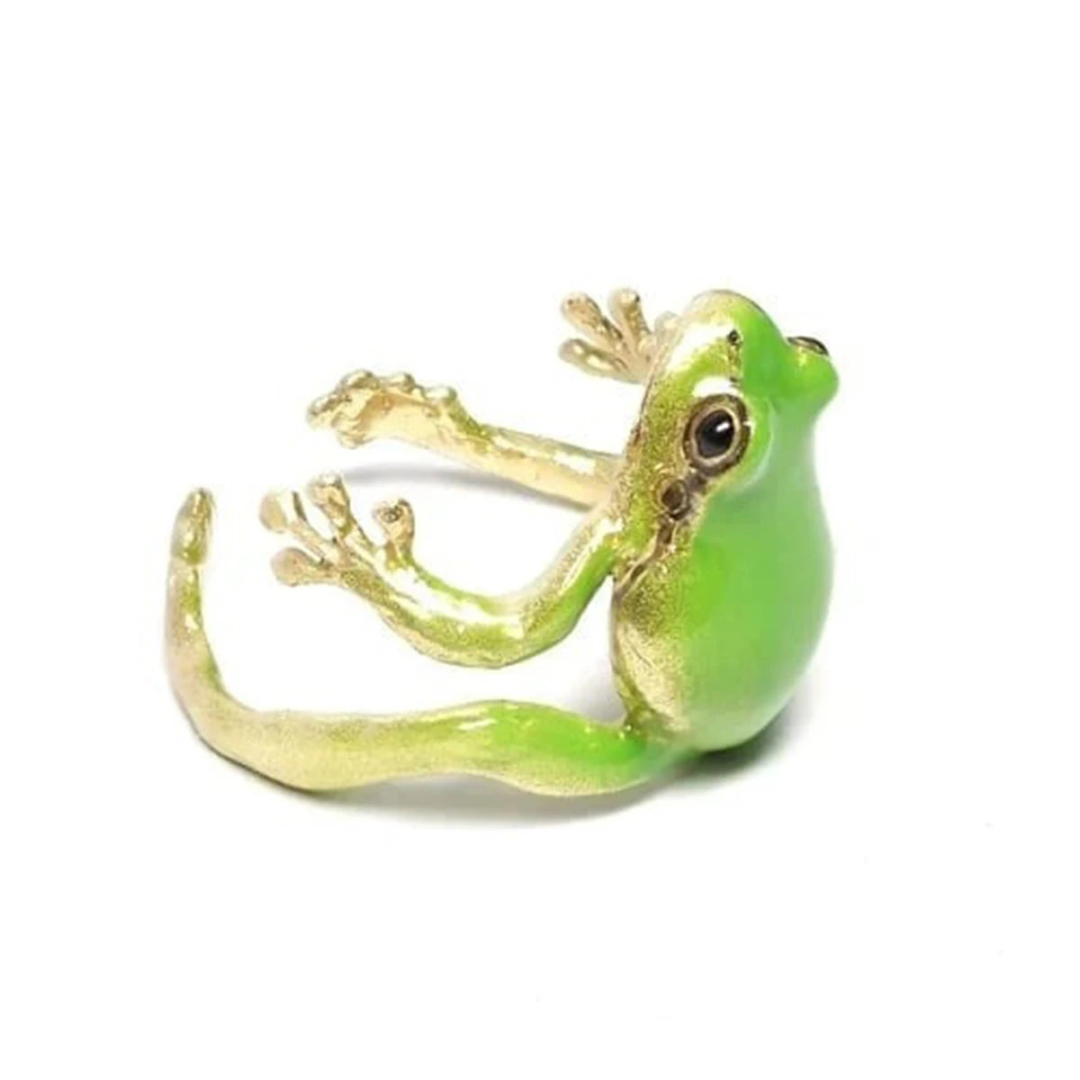 Ring Enamel Frog Open Ring 925 Silver Plating N856