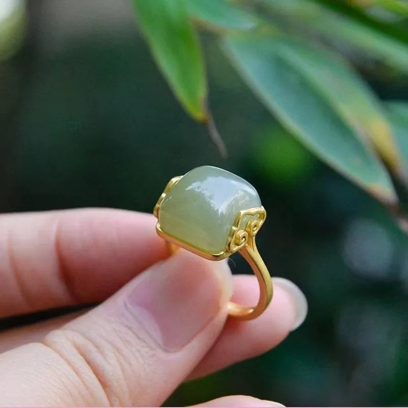 Jade Ring Opening Adjustable for Finger
