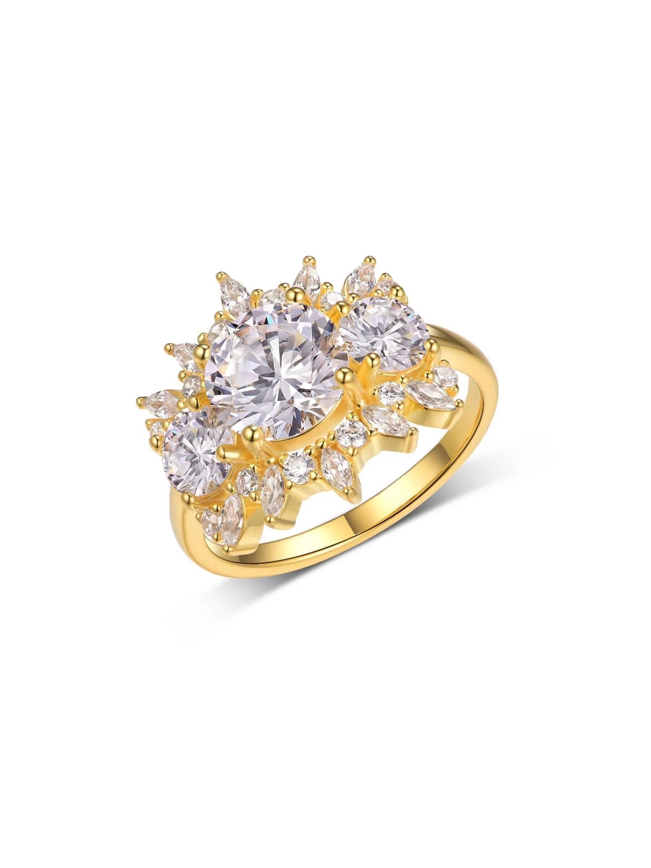 Ring S925 Sterling Silver Round 2CT Moissanite Set