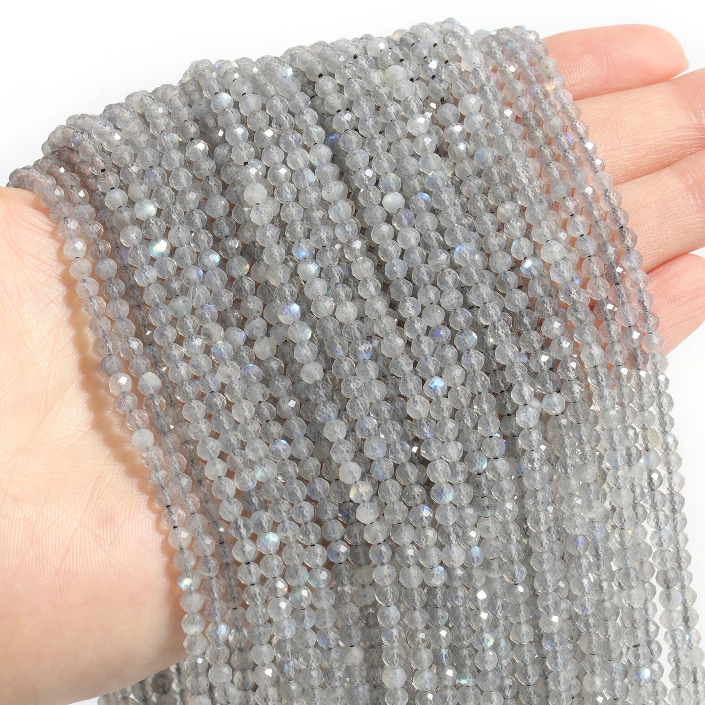 Faceted Natural Stone Beads Amazonite Aquamarine Opal Labradorite for Jewelry