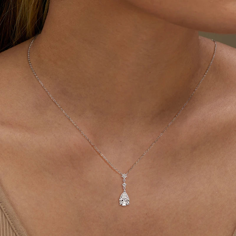 Necklace Waterdrop 925 Sterling Silver Moissanite Pendant
