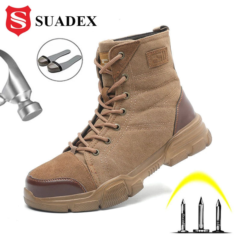 Steel Toe Work Boots For Men Safety Shoes