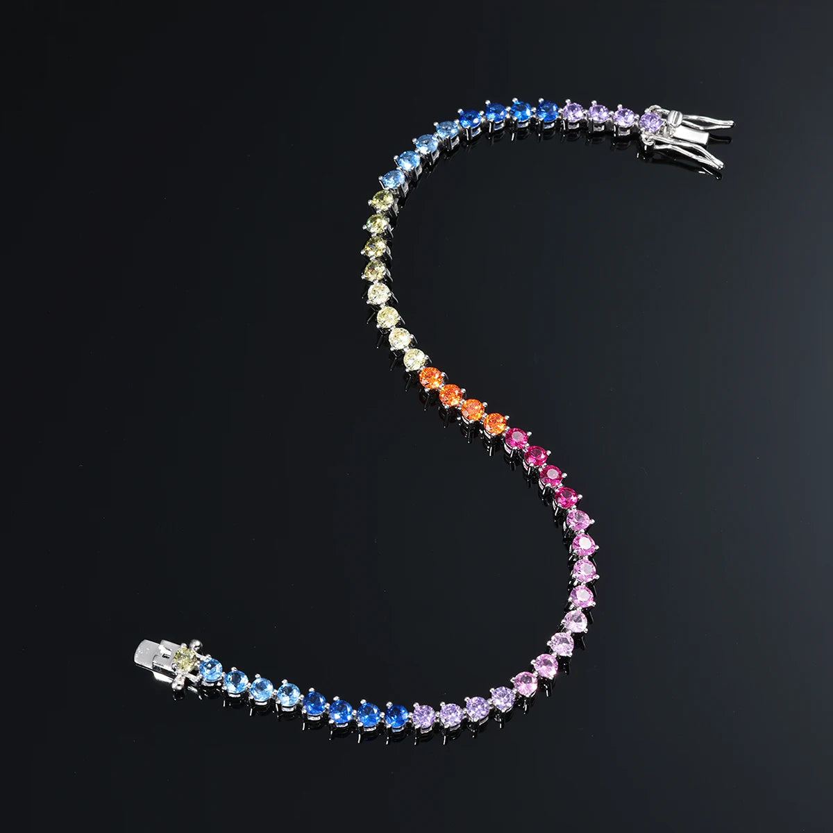 S925 Silver Color Tennis Bracelet 18k Gold-plated