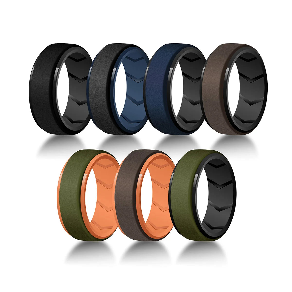 Silicone Ring Set 7 Pack Durable Casual