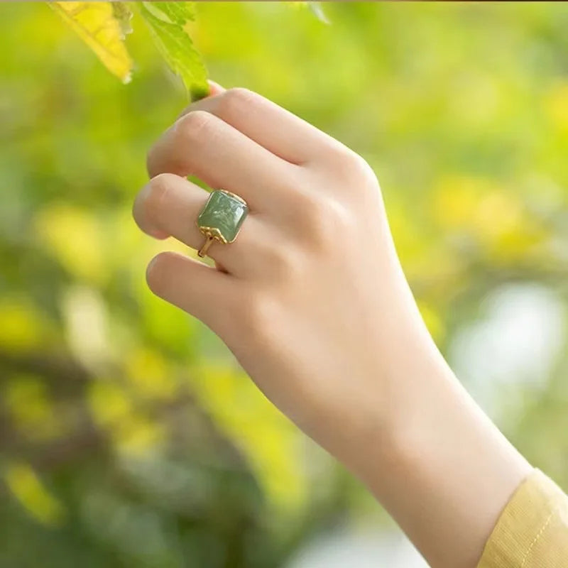 Jade Ring Opening Adjustable for Finger