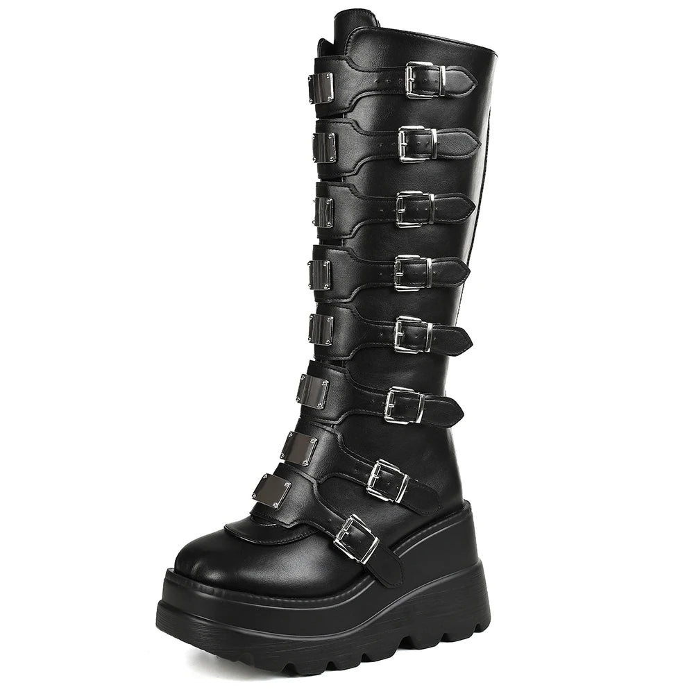 Combat Boots Women Platform Wedges
