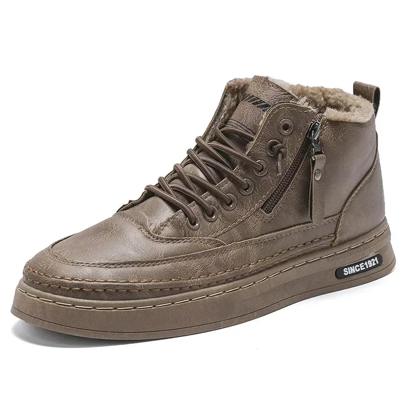 Men's Winter Boots Plush Lined Anti Slip Shoes