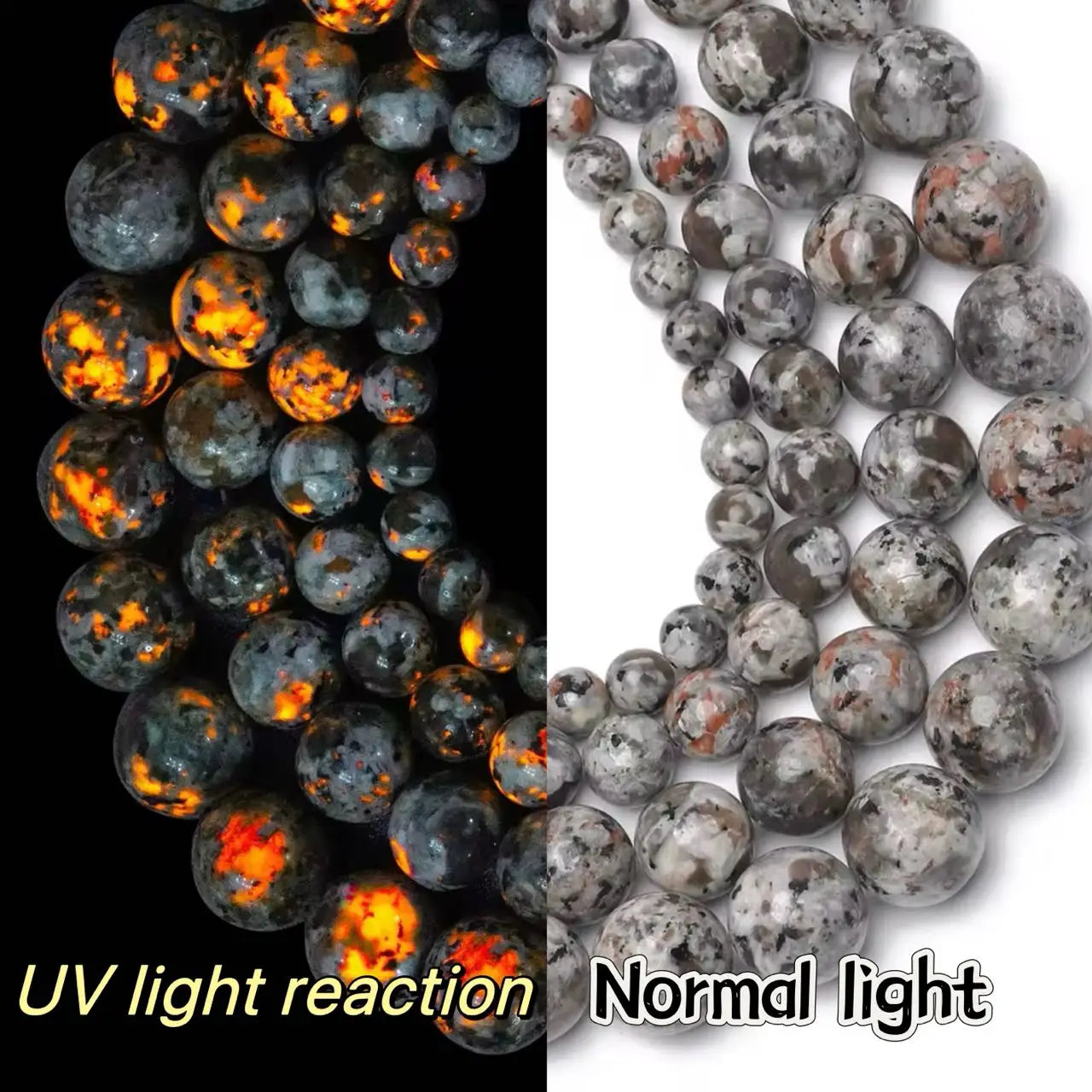 Natural Stone Round Beads Yooperlite Fire Sodalite Loose Spacer Beads