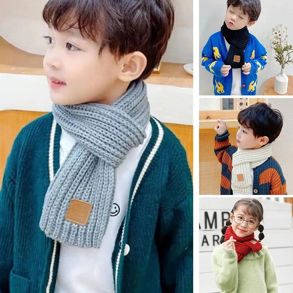Kids Knitted Winter Scarf Thick Warm Casual Accessory