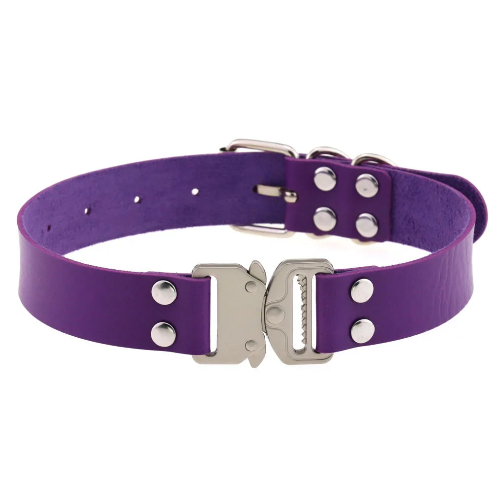 Choker Buckle Necklace PU Leather Cosplay