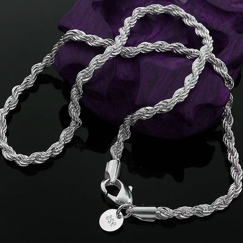 Necklace Rope Chain 925 Sterling Silver