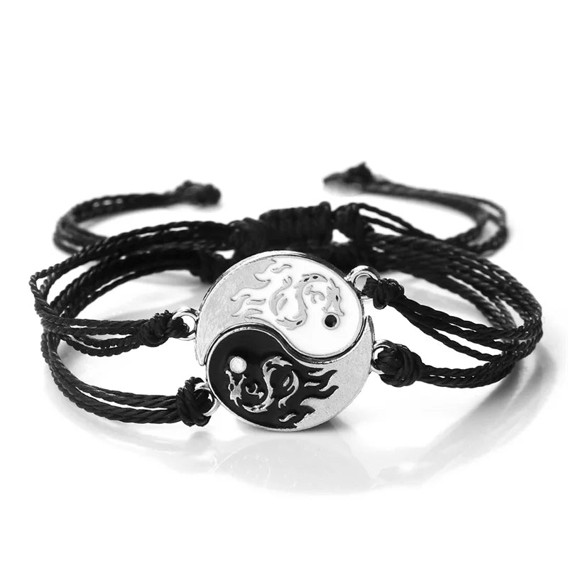 Bracelet Dragon Two Piece Set Yin Yang Jewelry