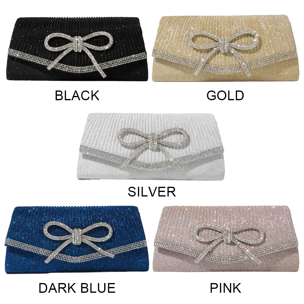Clutch Glitter Rhinestone Bow