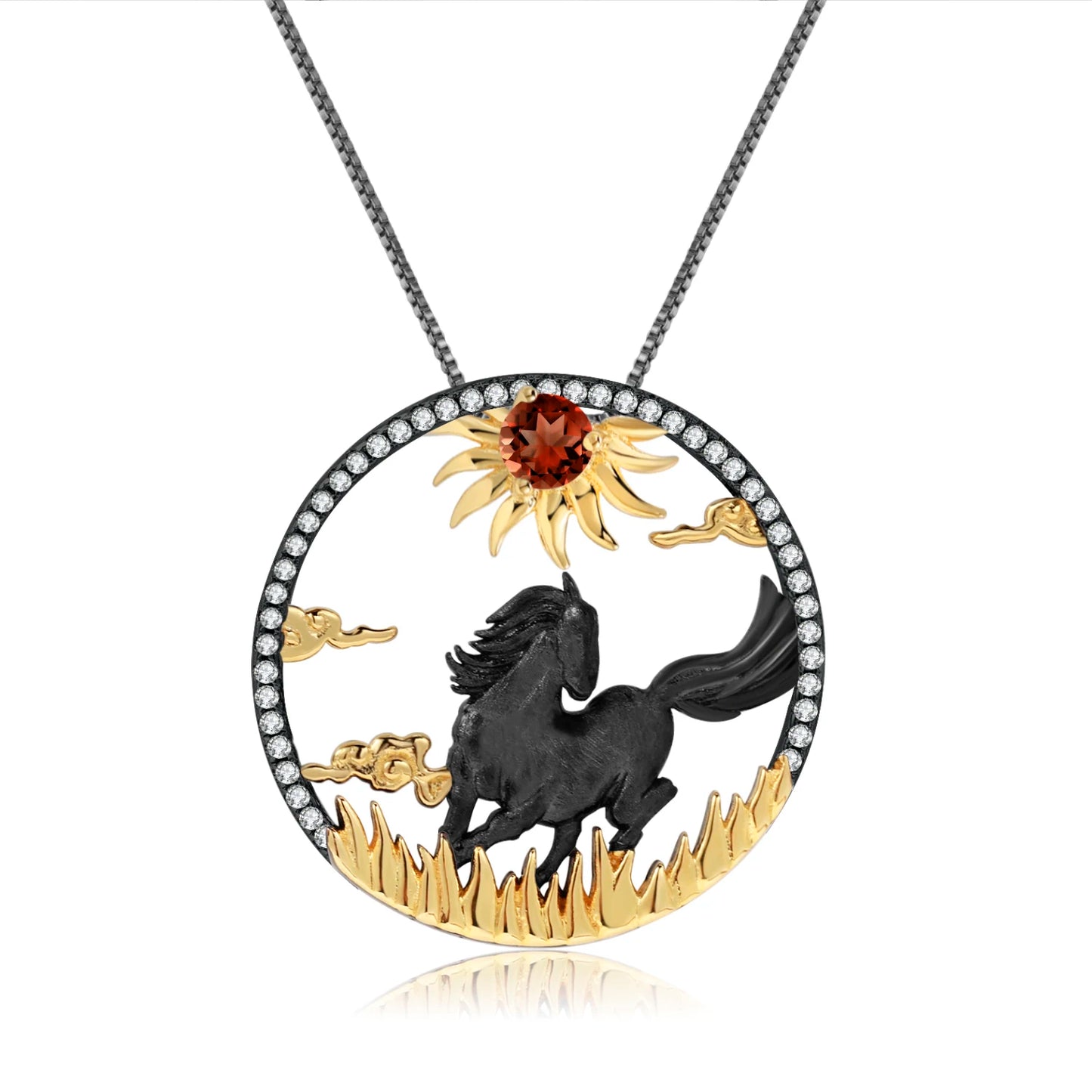 925 Necklace Silver Blue Topaz Dragon Pendant