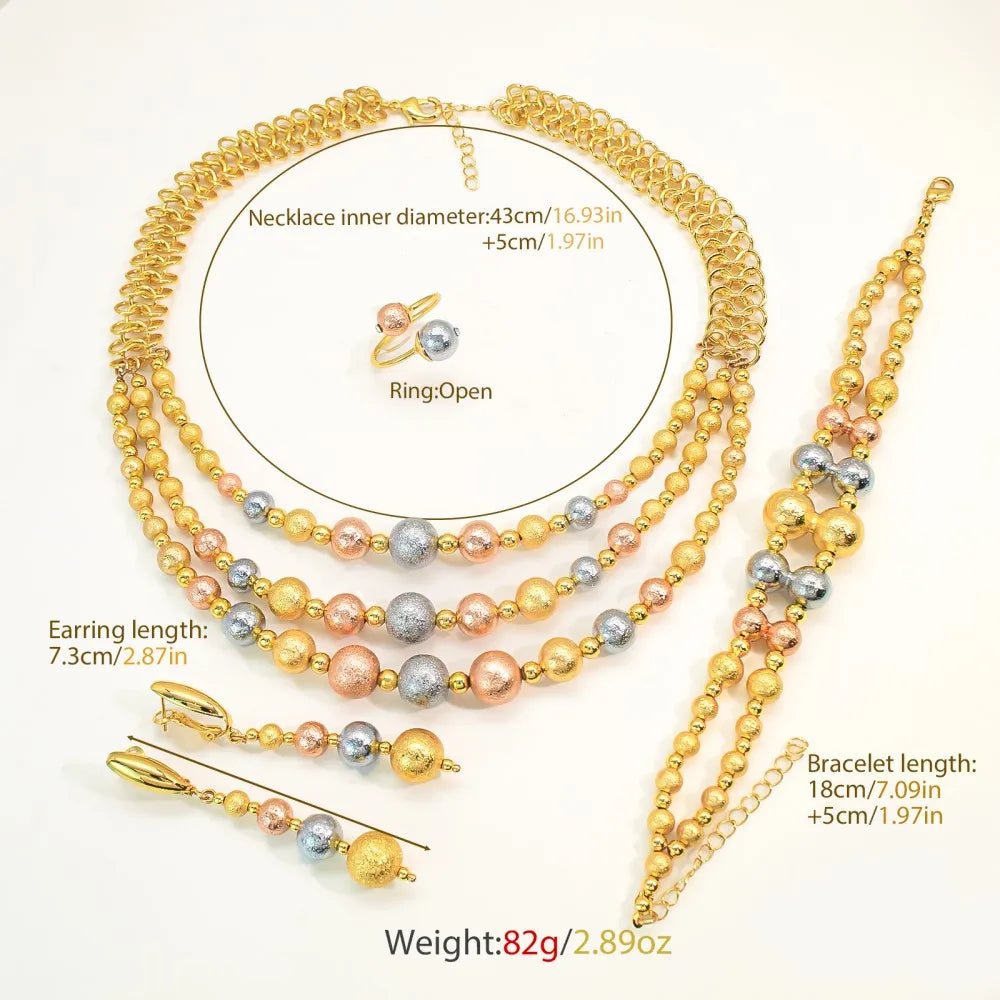 Jewelry Set Four Piece Fashion Jewelry Set Necklace Bracelet Earrings Ring
