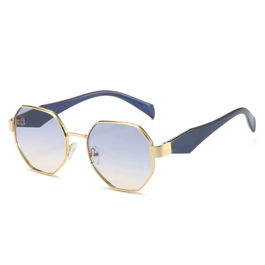 Smilejom Retro Sunglasses Polygonal Metal Frame UV400