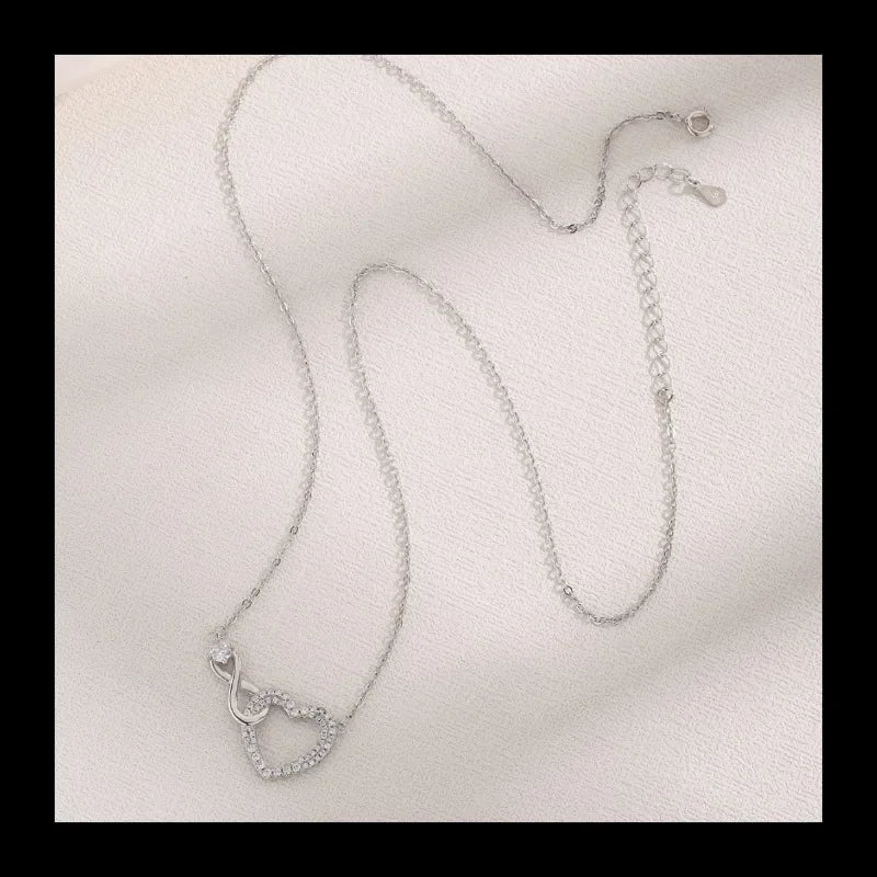 Infinity Symbol Necklace With Zircon Stones