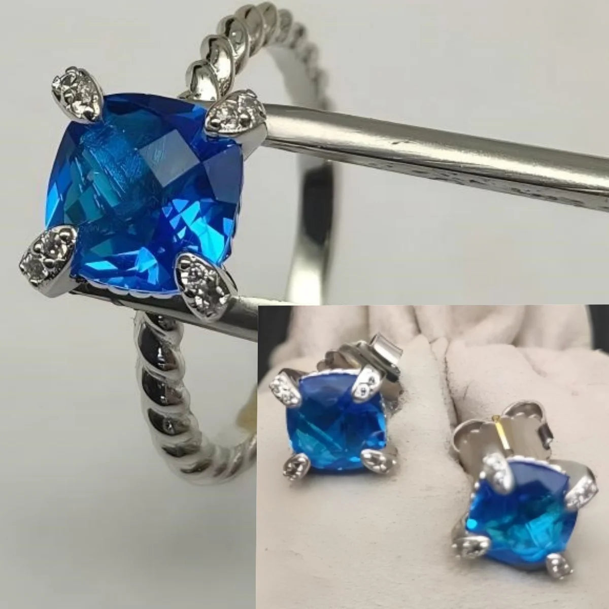 Earring, Ring, Necklace  8mm  Stone Set