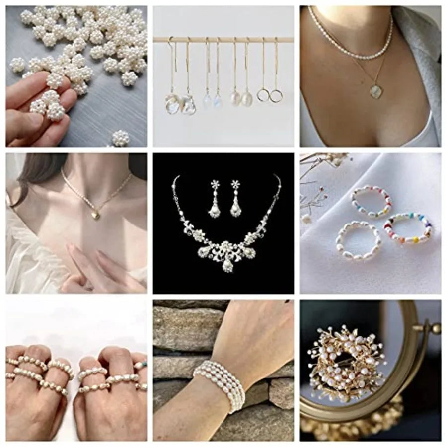 MDNG Freshwater Pearl Beads 100Pcs Oval With 0.7mm Holes