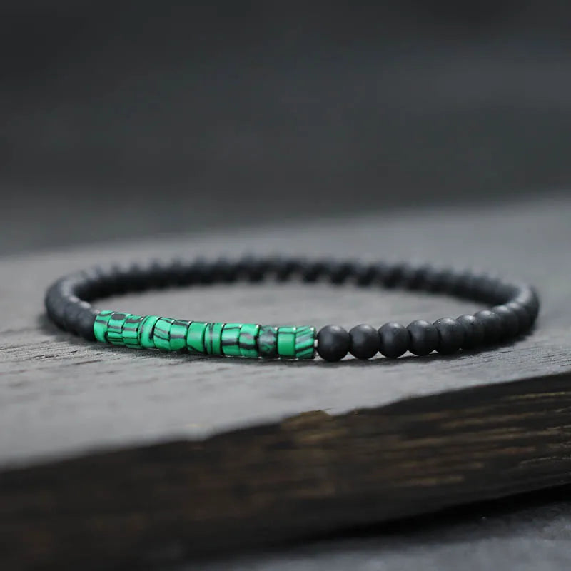 Bracelet Onyx 4mm Bead  Emperor Onyx Stone