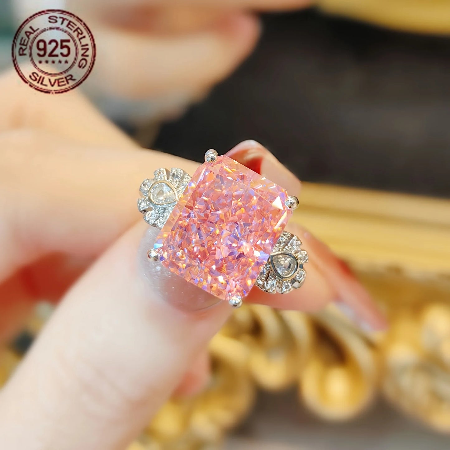 925 Silver Ring Lab Diamond