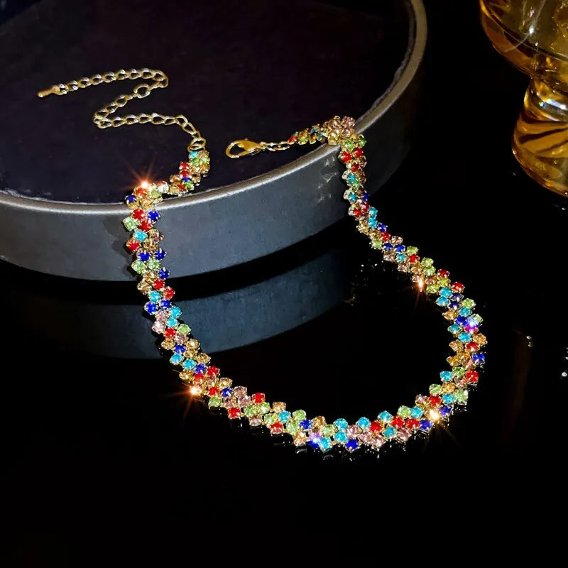 Rhinestone Choker  Geometric Crystal Jewelry