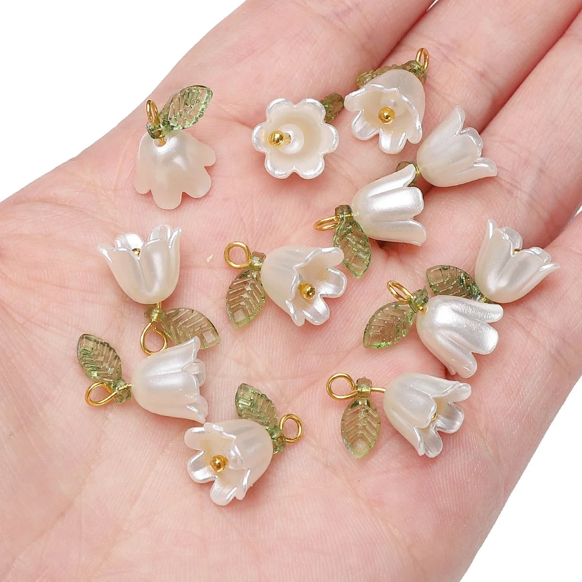 Acrylic Lily of the Valley Flower Bud Beads for Jewelry