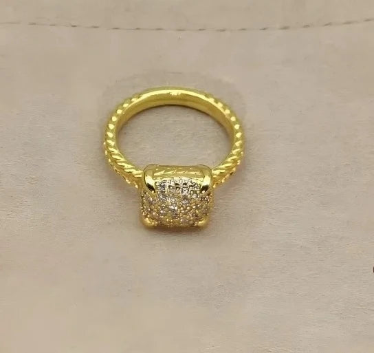 Ring Spiral Design Colored Crystal