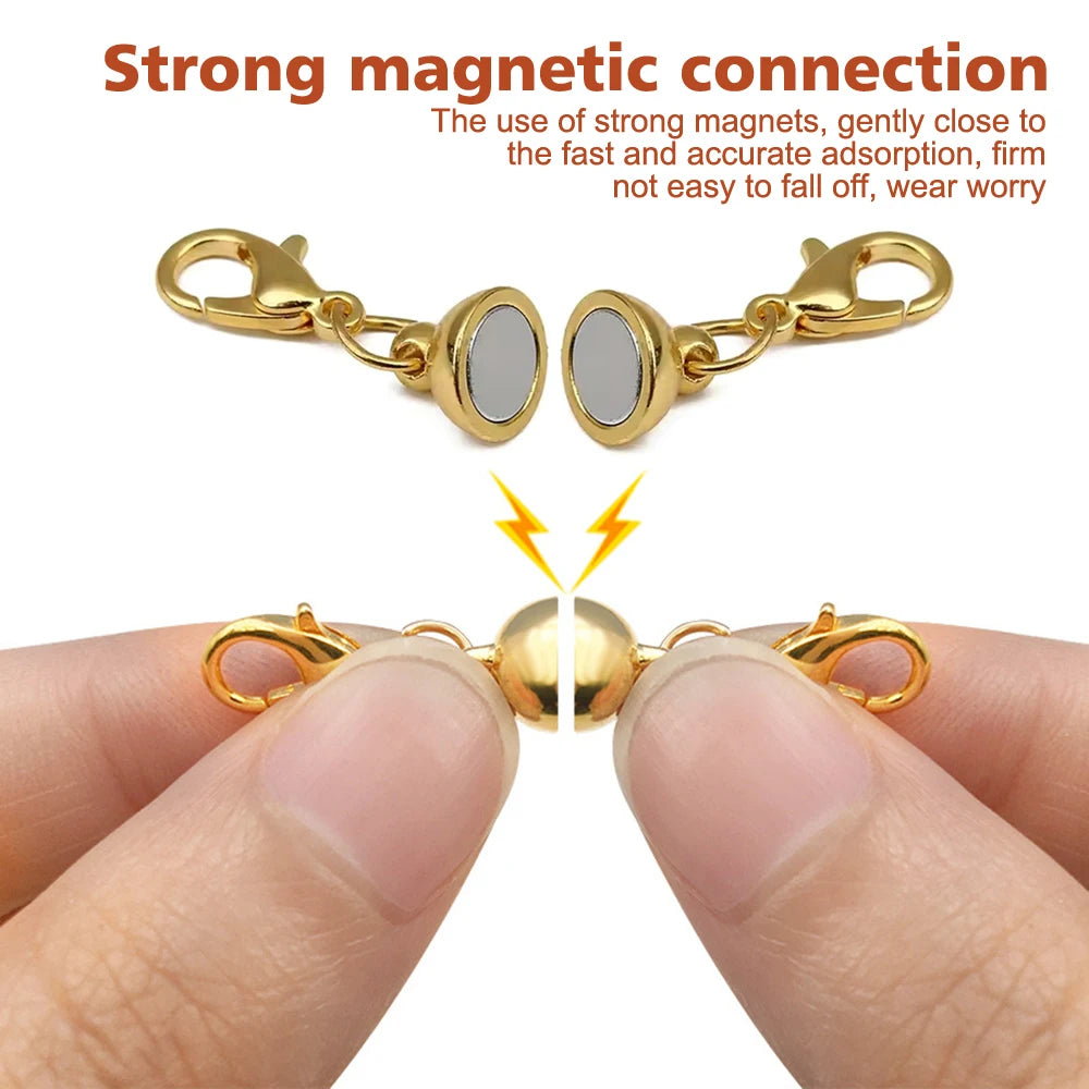 Magnetic Necklace Clasp Connectors 10 Pairs Gold Plated Jewelry Findings