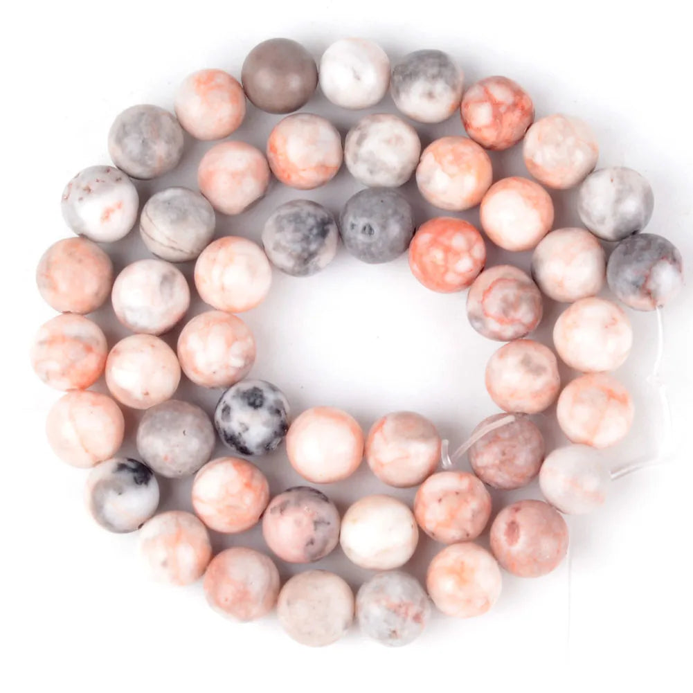 Natural Round Bead Mix Tiger Eye Amazonite Lava Turquoise Garnet