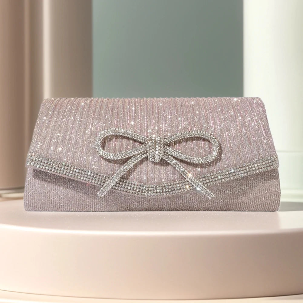 Clutch Glitter Rhinestone Bow